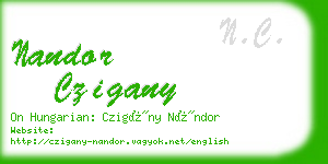 nandor czigany business card